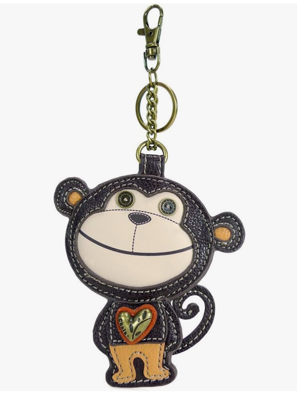 Chala Monkey Appliqué Key Fob Bag Charm EUC